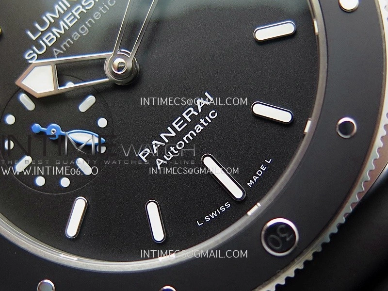 PAM1389 Titanium Submersible Black Ceramic Bezel VSF 1:1 Best Edition Black Dial On Black Rubber Strap P.9010 Clone